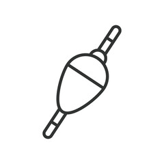 Fishing bobber, icon in line design. bobber, fishing, float, tackle, equipment, water, angling on white background vector. Fishing bobber editable stroke icon © Bezvershenko