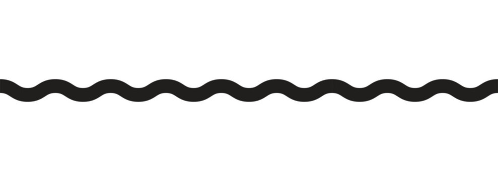 wavy line vector divider. seamless sine wave pattern. vector illustration