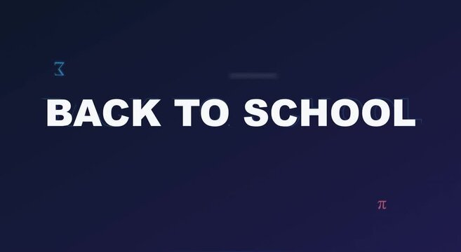 Back to school animated title sequence with floating math symbols and education animation