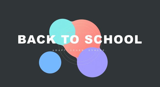 Back to school motion with fluid abstract shapes and modern typography animation