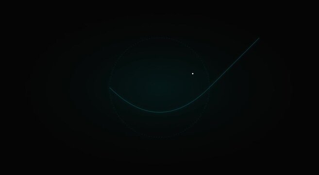 Minimalist hud radar interface with pulsing scan line and target tracking animation