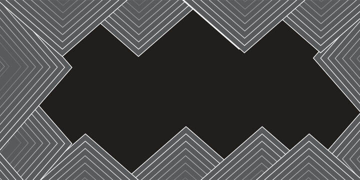 Abstract dark background with gray geometric chevron patterns and a central black area