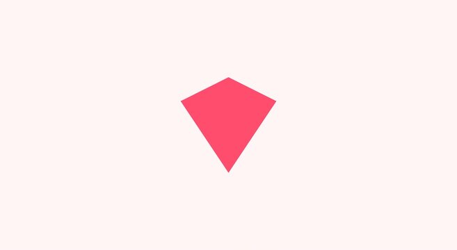 Minimalist pink diamond shape pulsing and breathing animation loop animation