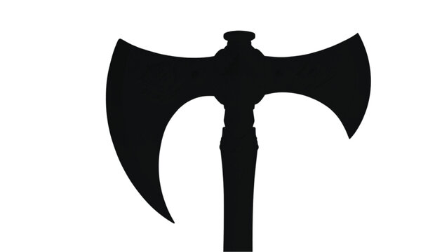 Axe featuring a double blade design serves as a historic tool or weapon that conveys themes of craftsmanship, historical combat, forestry, and rugged manual labor in various professional projects.