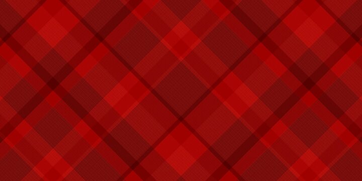 diagonal plaid pattern in dark red and black with detailed fabric texture, classic tartan background for fashion or holiday design.