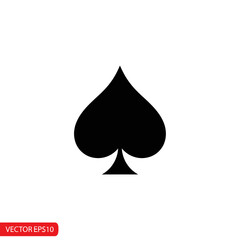 Fototapeta premium Black Spade Symbol Icon Vector Illustration Isolated on White Background