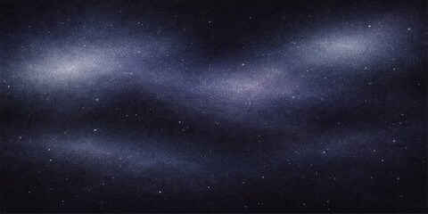 Starry night sky with glowing stars and cosmic space background © RABBANU