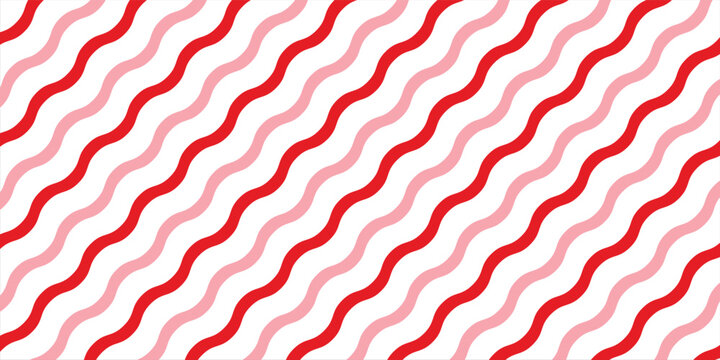 Candy cane Christmas background, peppermint diagonal stripes print seamless pattern
