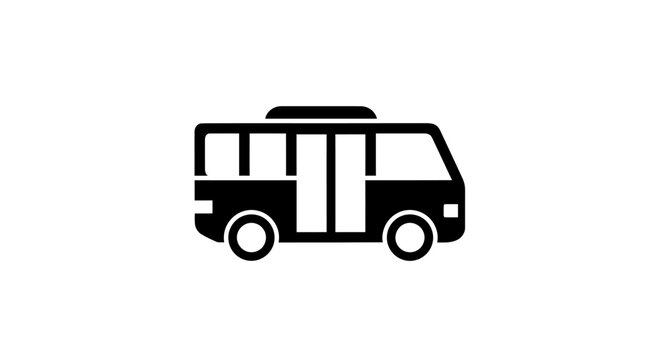 Black silhouette of a minibus vehicle.