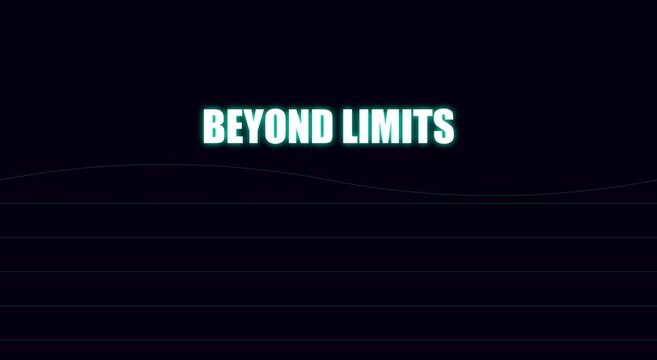 Beyond limits motivational typography motion with abstract wave animation background