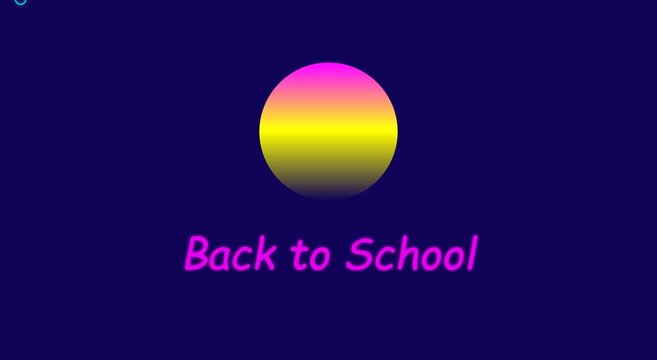 Back to school motion with vibrant gradient circle and typography animation