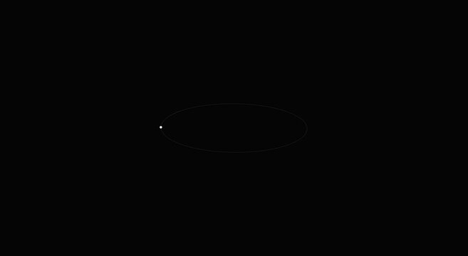 Minimalist animation white point orbiting elliptical path motion background