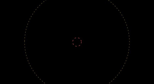 Minimalist hud loading circle animation with pulsing dotted rings animation
