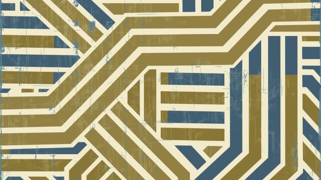Abstract Geometric Pattern with Intersecting Lines and Stripes.