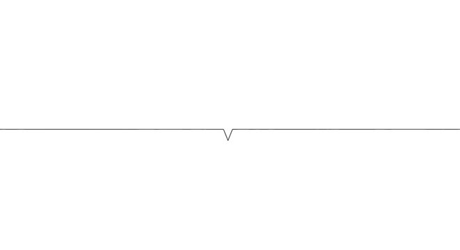 Minimalist horizontal line with a small vshaped notch in the center