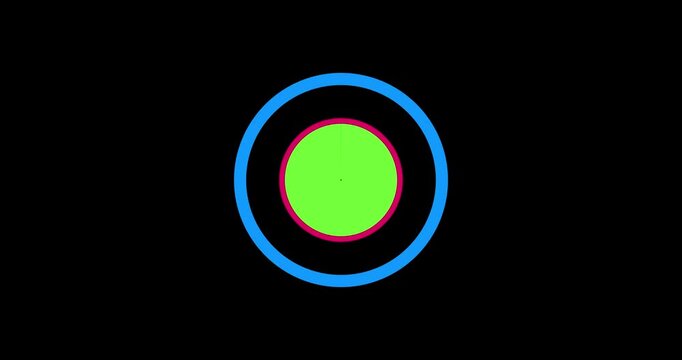 HUD element strokes in circle seamless loop render. Display loading data analysis and moving graph frame clock timer with moving counting animation