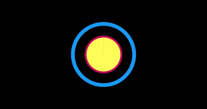 HUD element strokes in circle seamless loop render. Display loading data analysis and moving graph frame clock timer with moving counting animation