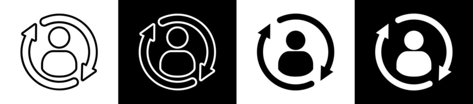 Remarketing Line And Glyph Icon In Black White Background    