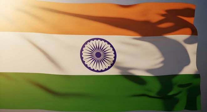 Happy independence day india celebrating 77th freedom anniversary with national flag