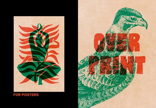 Vintage Overprint Photo Effect &ndash; Craft Paper for Poster & Social Media (PSD)
