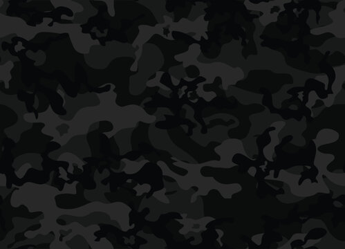 
black camouflage vector background, dark texture for printing