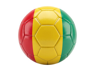 Fototapeta premium Soccer Ball with Red, Yellow, and Green Panels Featuring Football, Texture, Leather with Outdoor and Sports Elements for Game, Competition Projects