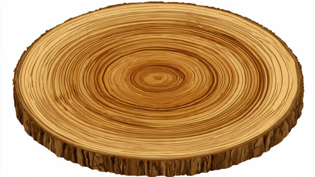 Cross-section of a natural tree trunk showing rings and wood textures for rustic or nature themes
