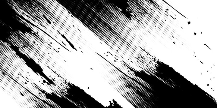 Vector brush grunge texture black scratches distressed background.