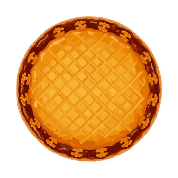 B&uuml;ndner Nusstorte Swiss Nut Tart Vector Illustration