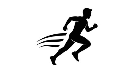 Obraz premium Man Running Silhouette in Motion Fast.