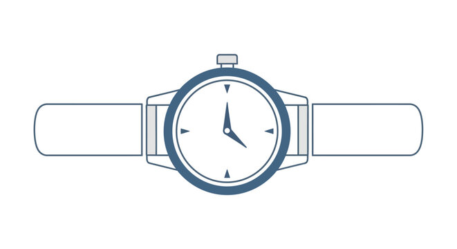 Modern Watch with White Dial Face.