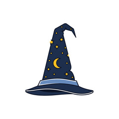 Witch hat with crescent moon stars. © M FAIZAL