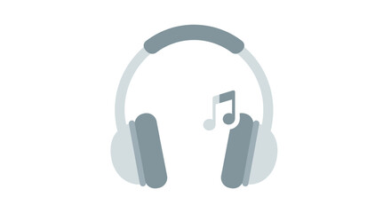 Fototapeta premium Grey and white music headphones.