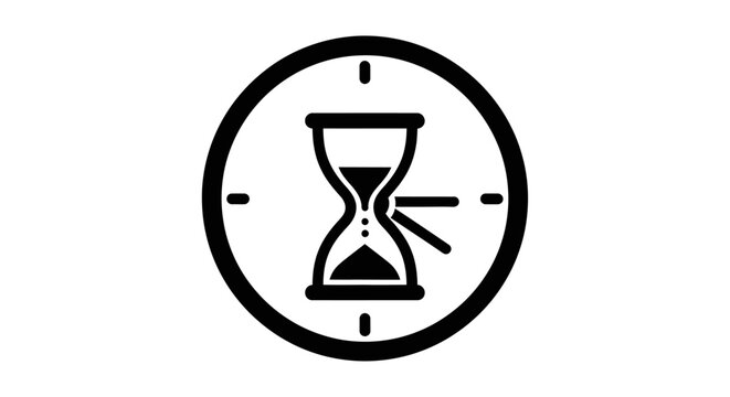 Hourglass in a clock face symbol.