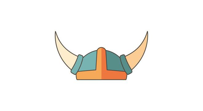 Viking helmet with horns cartoon.