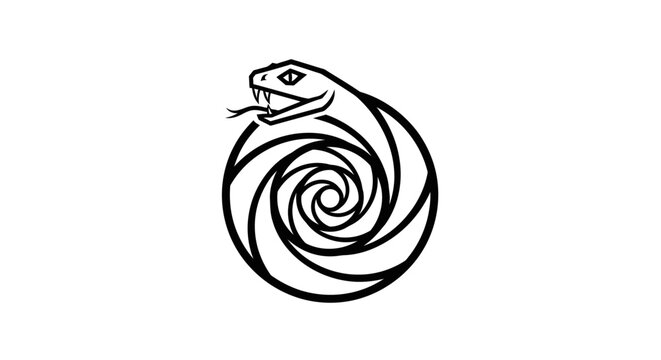 Snake in spiral shape drawing.