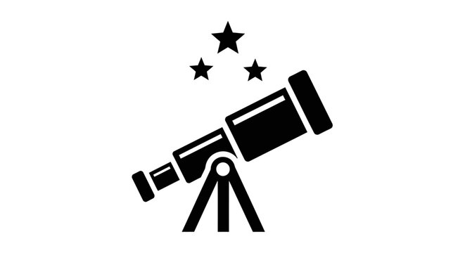 Telescope on tripod with stars.