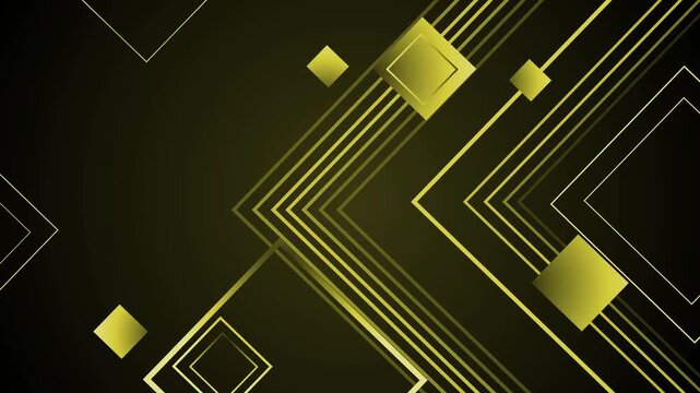 Abstract geometric background with layered diagonal lines and floating squares animation