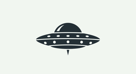 Black flying saucer with white dots. © prayogo