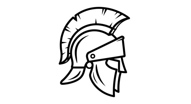 Ancient Roman Gladiator Helmet Illustration.