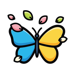 Colorful butterfly with open wings. © indah