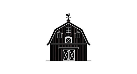 Black and white old barn house. © prayogo