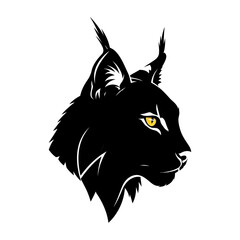 Black cat head profile illustration. © prayogo