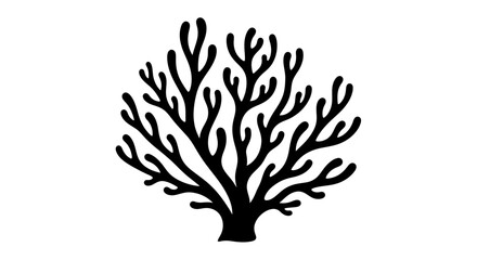 Black Coral Reef Silhouette Graphic. © prayogo