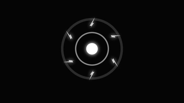 Sci-fi Energy HUD Circular Interface on Black Background