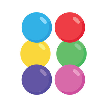 Colorful gumballs arranged in a grid pattern with bright and playful appearance for children