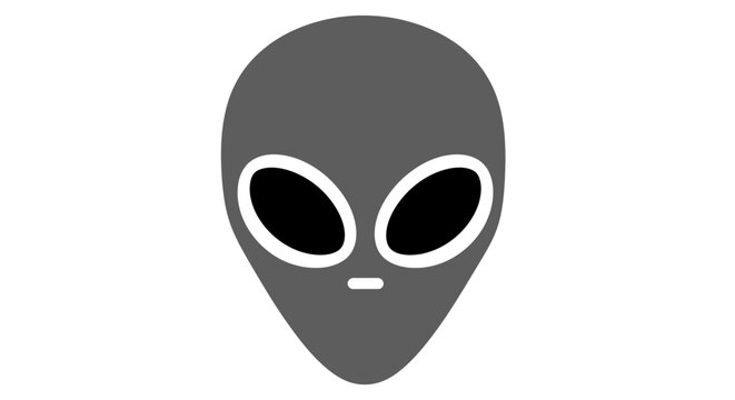 Gray alien head with large eyes.