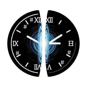 Broken Clock Face With Roman Numerals.