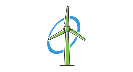 Green wind turbine renewable energy generator. © yanto