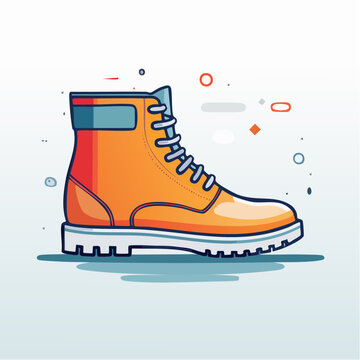 Orange Work Boot Illustration